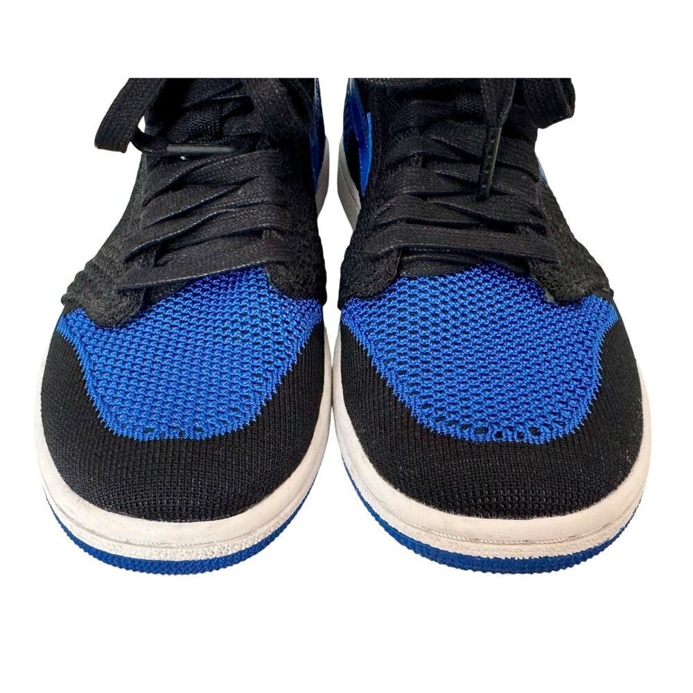 NIKE AIR JORDAN 1 Retro Flyknit BG Black Royal Blue Size 6Y 38.5 NEW IN BOX - Picture 7 of 14